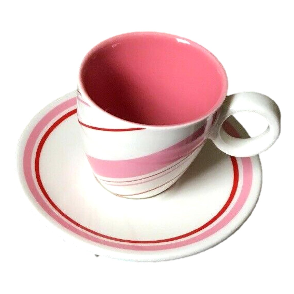 Starbucks Colorful Cups and Saucers Striped Porcelain Espresso Set of 4