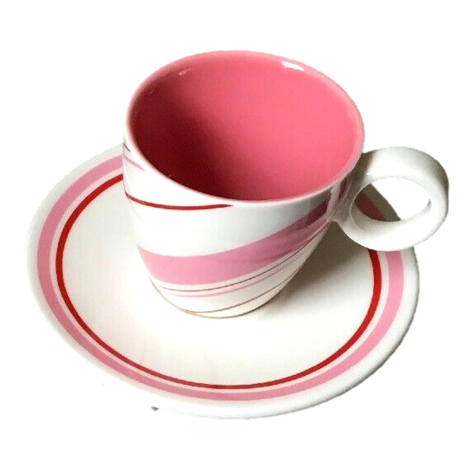 Starbucks Colorful Cups and Saucers Striped Porcelain Espresso Set of 4