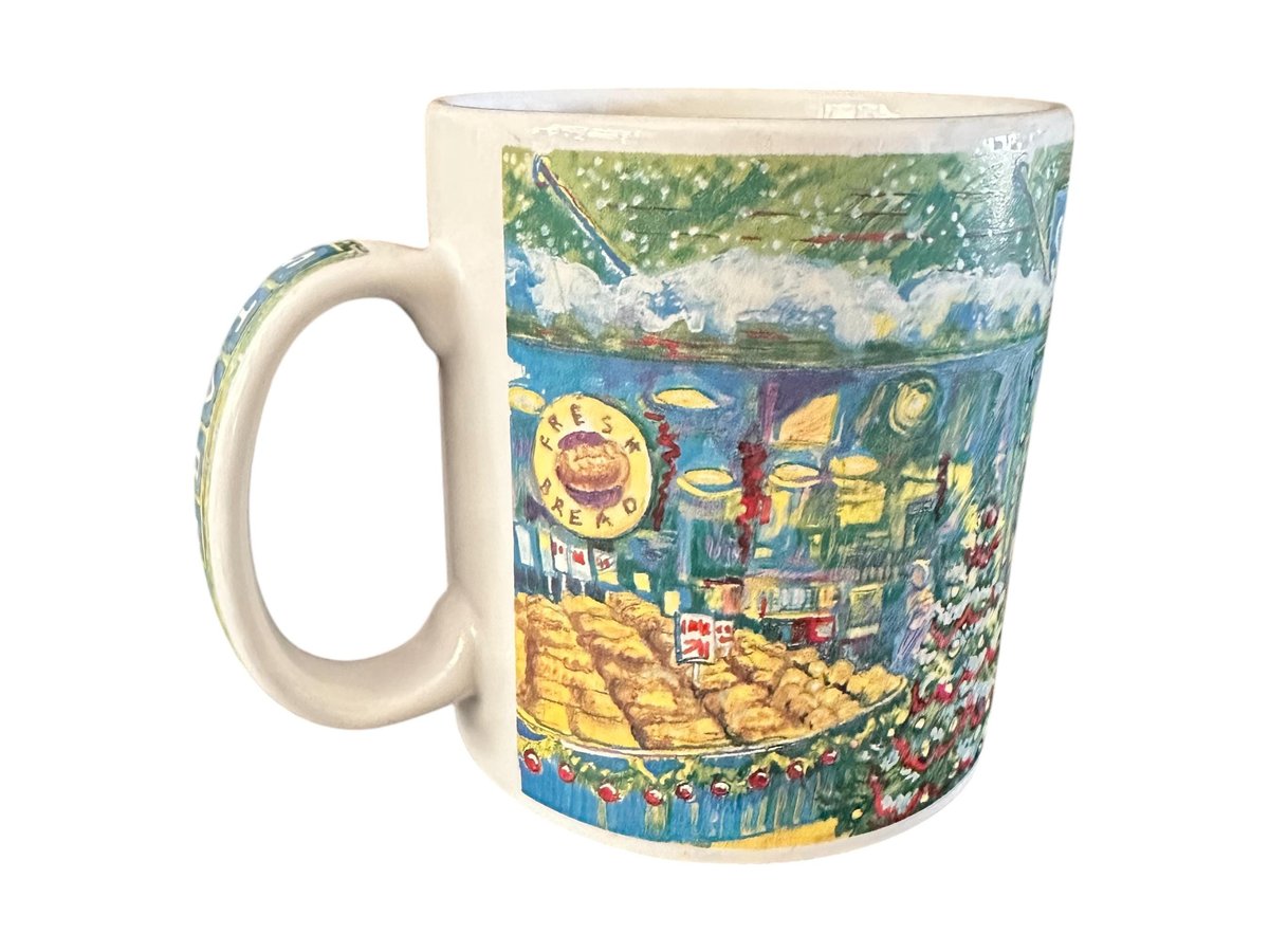 Starbucks Pikes Peak Mug 16oz, Large Barista Stoneware Holiday Village