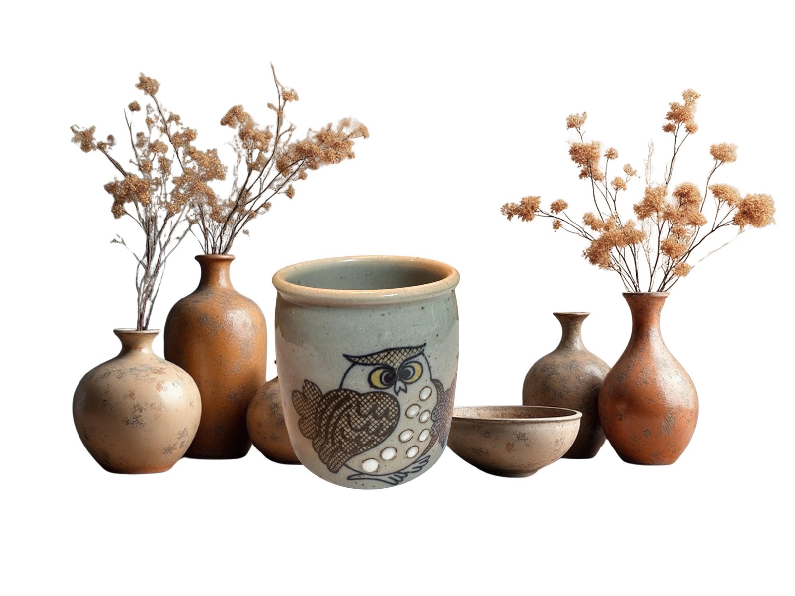 Stoneware Owl Mug, 12oz Ceramic Coffee Mug, White