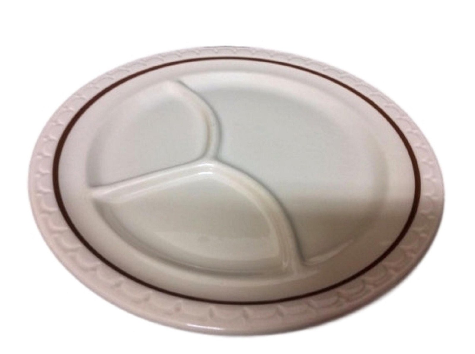 Syracuse China Divided Grill Diner Plate | Vintage Econo Rim Restaurant Ware