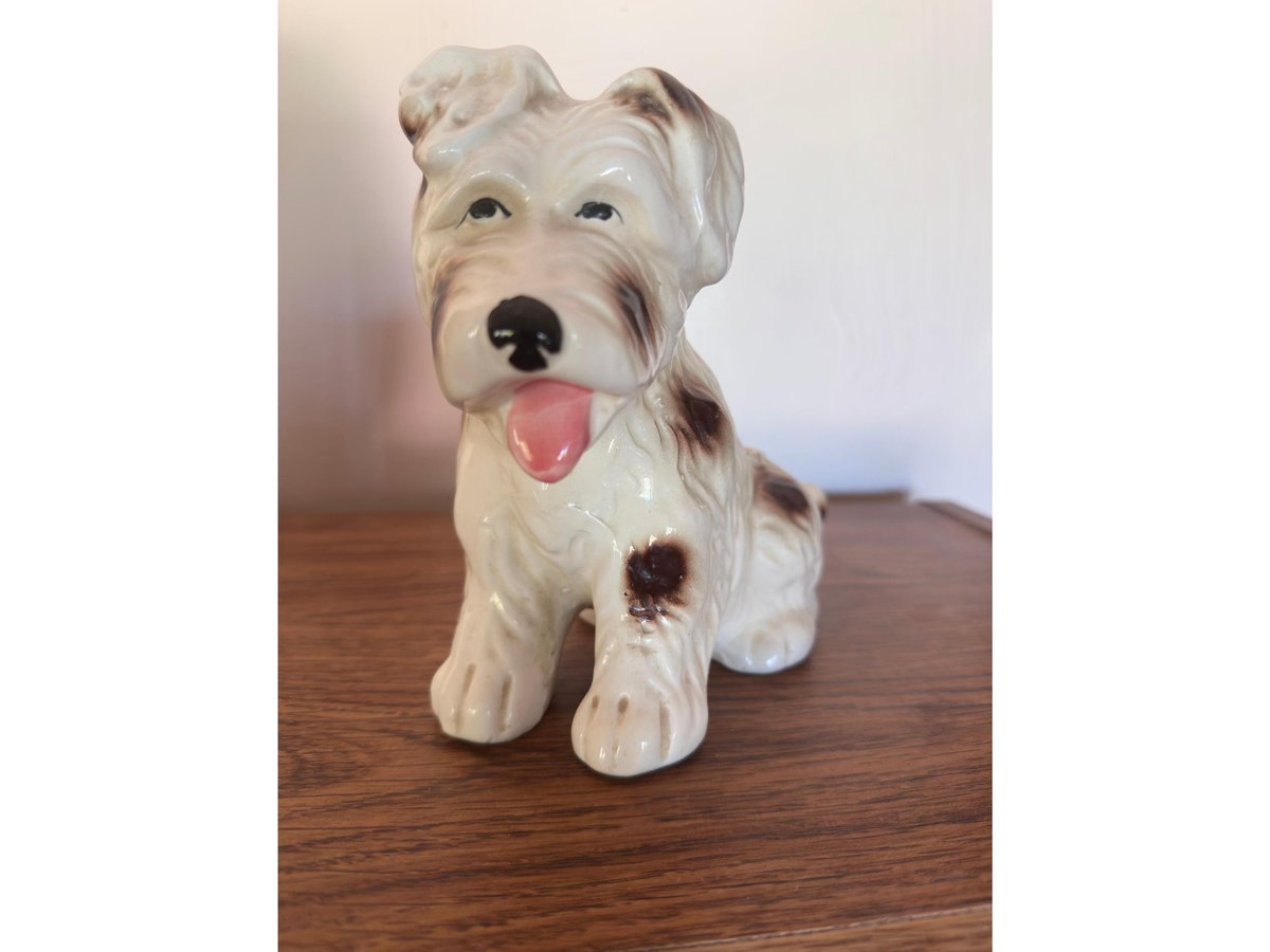Terrier Vase Ceramic Planter, Small Desk Animal Planter