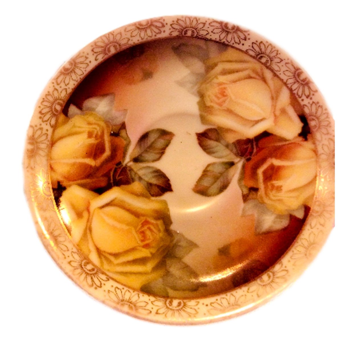 Thomas Sevres Vintage Saucers Yellow Roses