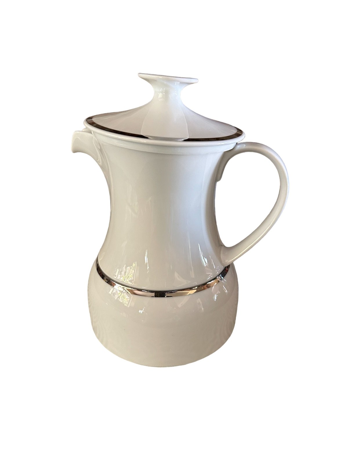 Thomas Teapot, Silver Trim Porcelain, Germany, Mid Century