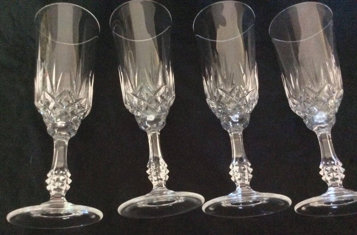 Tuilleries Villandry by Cristal D'Arques Champagne or Mimosa Flutes Vintage Stemware