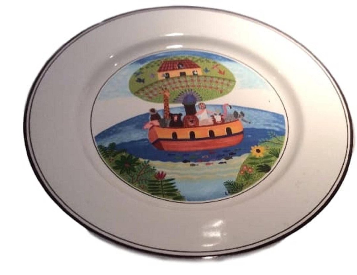 Villeroy & Boch Noahs Ark Plate Vitro Porcelain, Kids Bible Dish