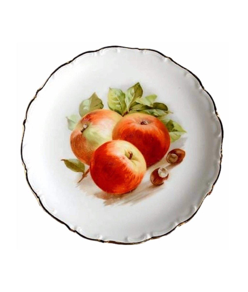 Vintage Bavarian Schumann China Apples and Nuts Art Plate: Still Life, Arzberg Germany