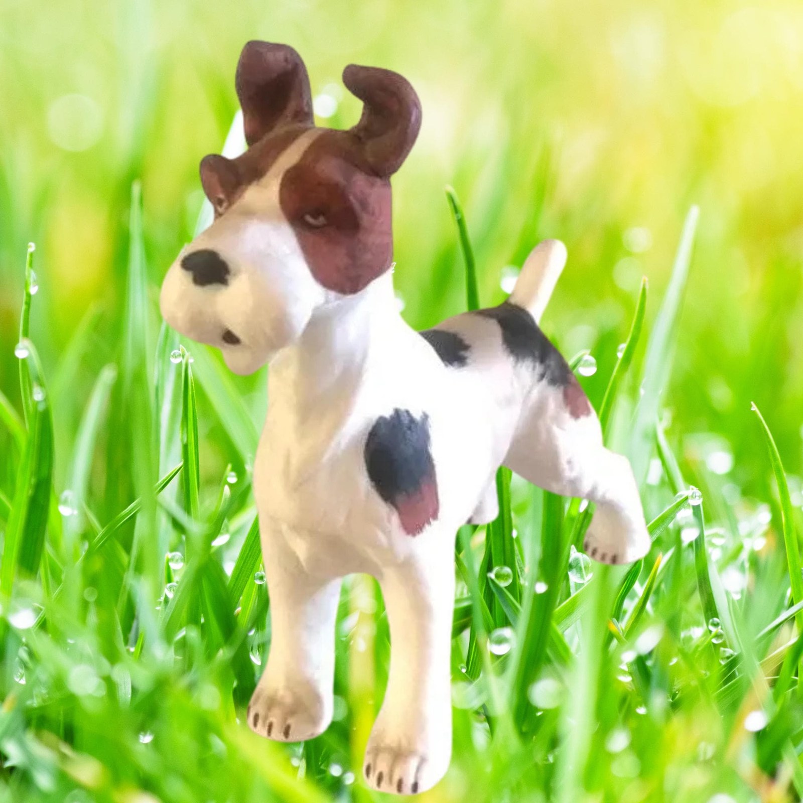 Vintage Ceramic Jack Russell Terrier Figurine: Whimsical Dog Lover Gift