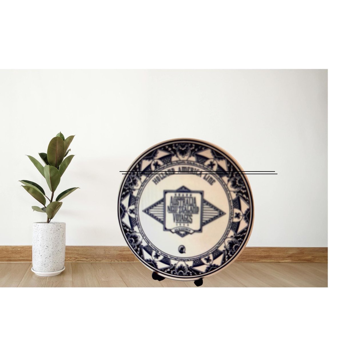 Vintage Delftware Wall Decor Plate, Blue And White
