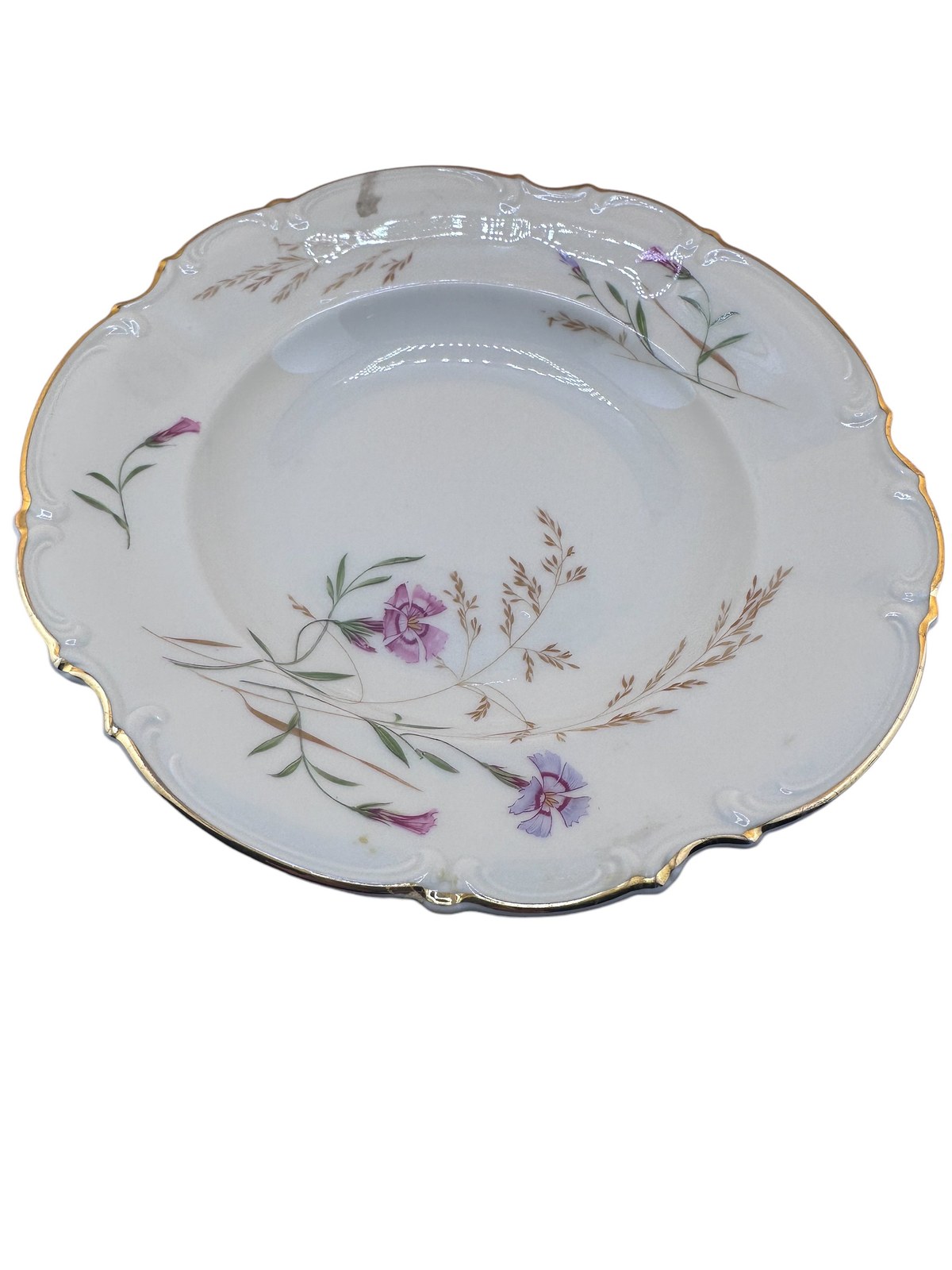 Vintage Floral Rim Soup Bowls, Pasco Sylvia China, 8 Inch Set