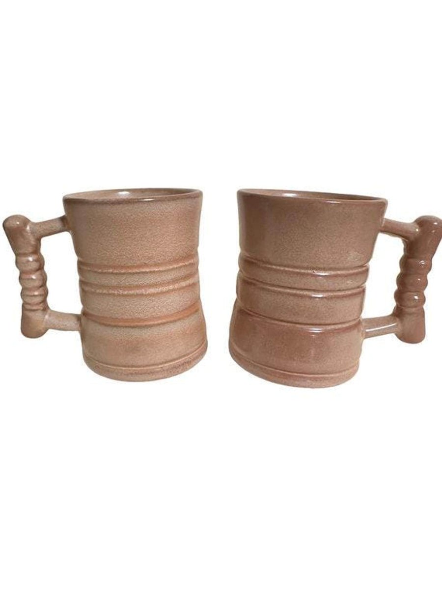 Vintage Frankoma Mugs | Mid Century Cinnamon Glaze | Set of 2