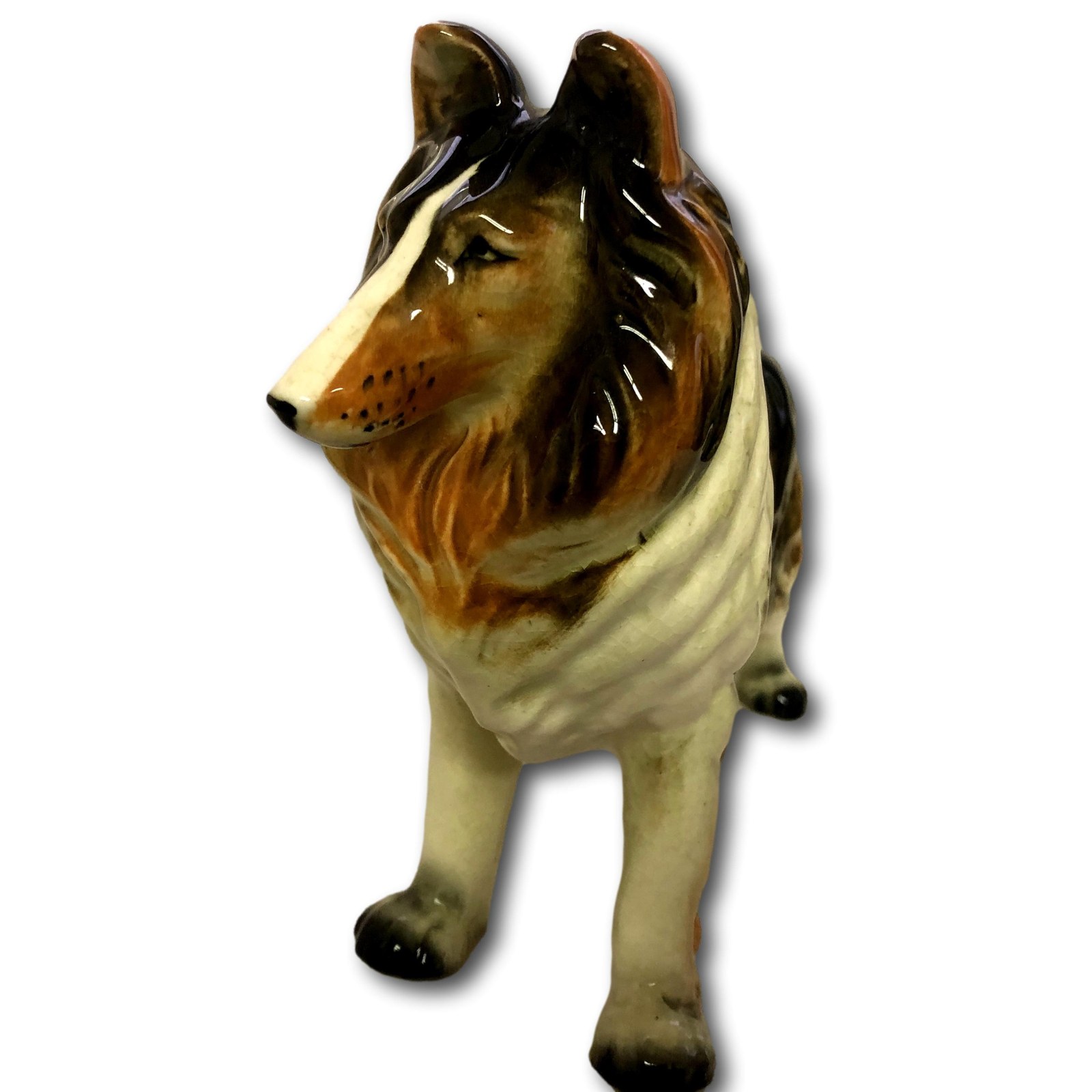 Vintage Porcelain Sheltie Dog Figurine | Collie Lassie Statue, Made in Japan