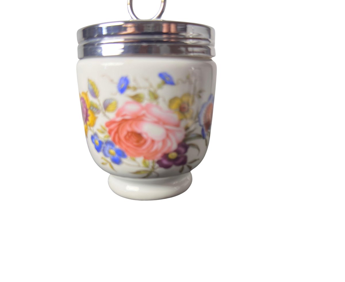 Vintage Royal Worcester Egg Coddler, Bournemouth Rose Pattern King Size, Porcelain