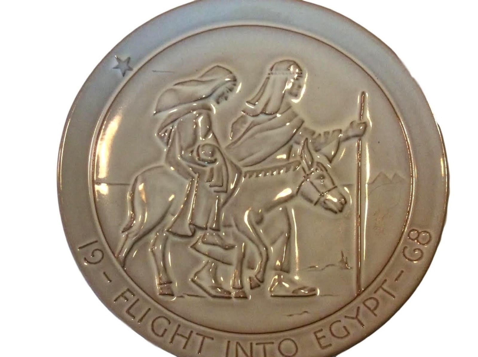 Wall Decor Frankoma Pottery Plate | Flight Into Egypt