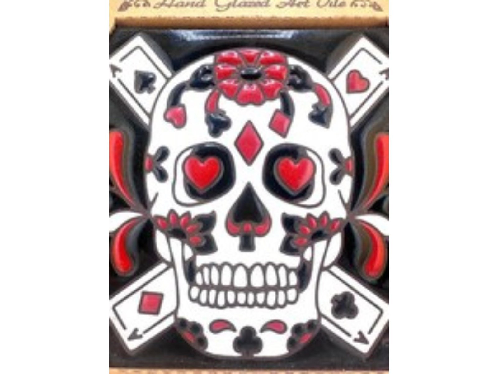 WALL PLAQUE Mexican Day of the Dead Ceramic Art Tile Die de los Metros
