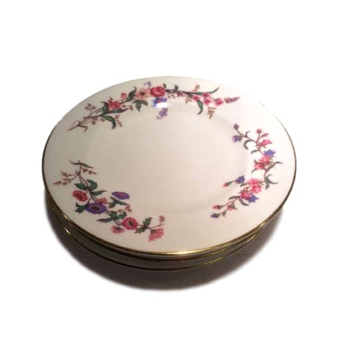 Wedgwood Devon Sprays Bread Plates, Set of 8 English Bone China, Floral Tableware