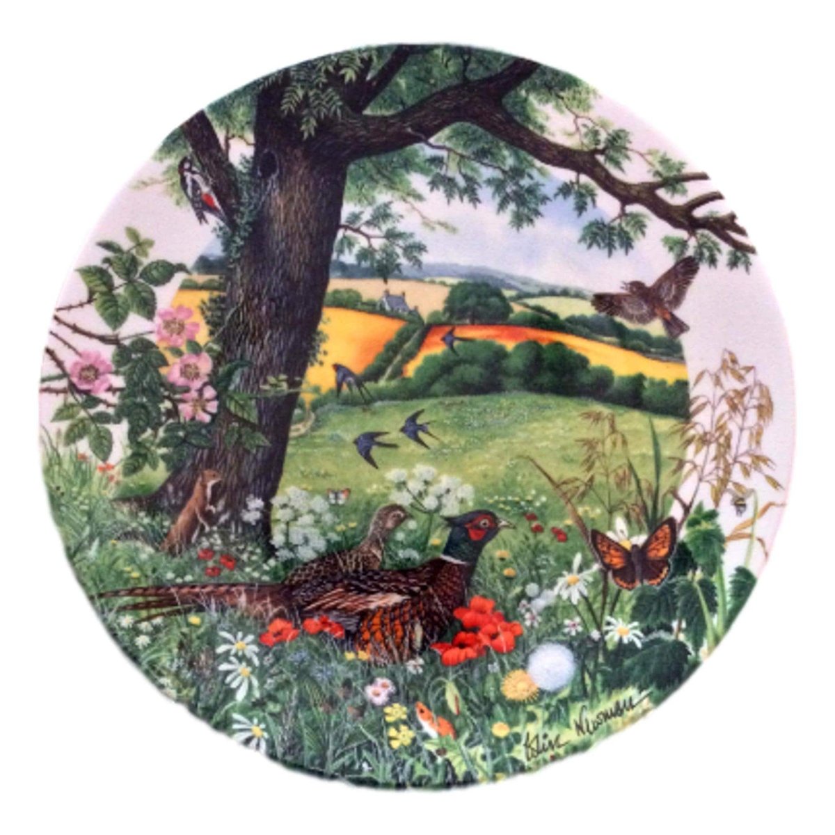 Wedgwood Wall Decor Plate Country Panorama, Colin Newman, Meadows & Wheatfields