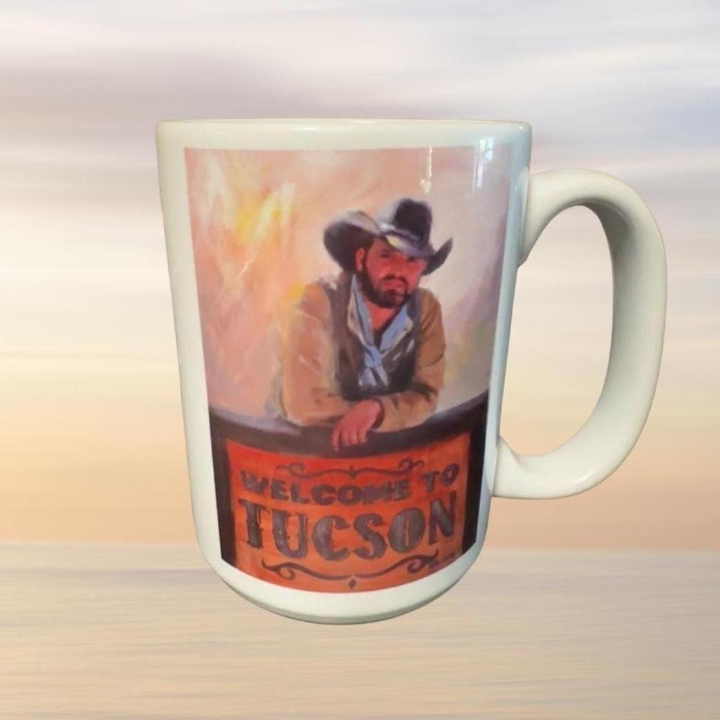 Welcome to Tucson Ceramic Coffee Mug, Cowboy Arizona Souvenir Cup