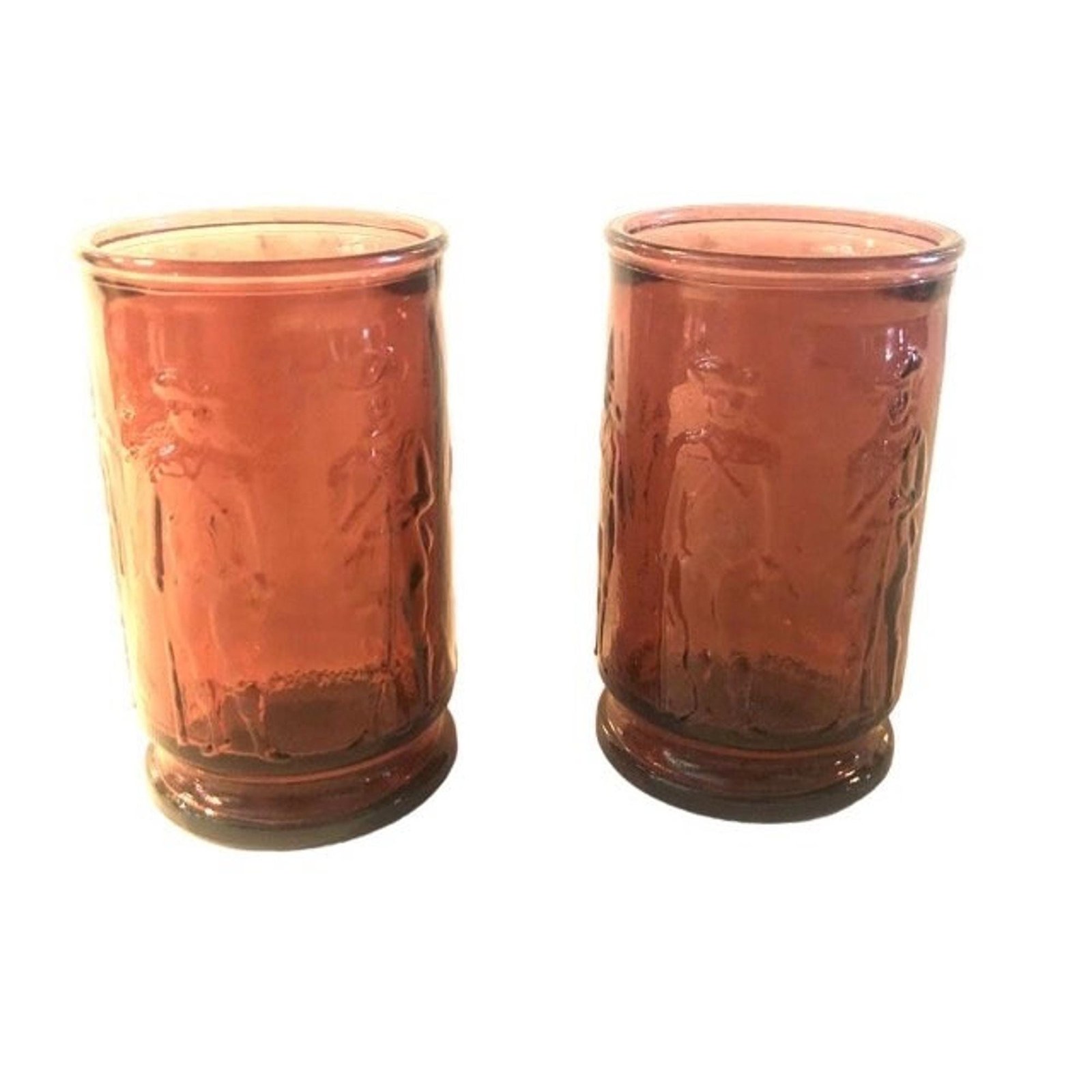 Wheaton Purple Juice Glasses, Colonial Soldiers Pattern, Set of 2