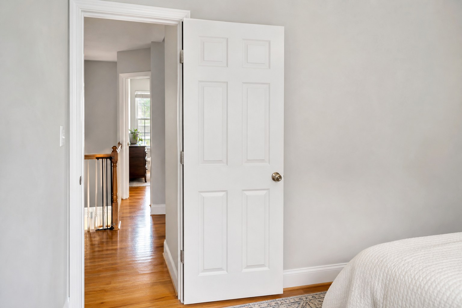 White interior door that is rubbing against its frame