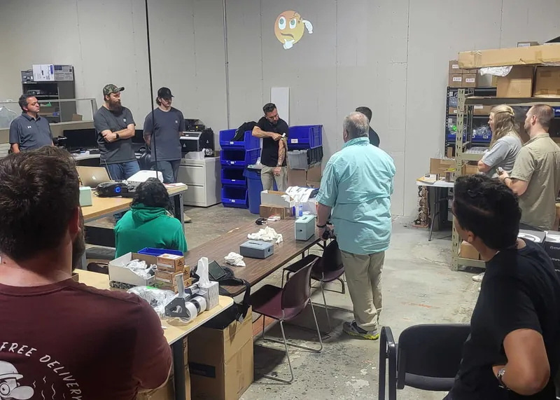 Small-group firearm safety instruction at Tactical Training Solutions