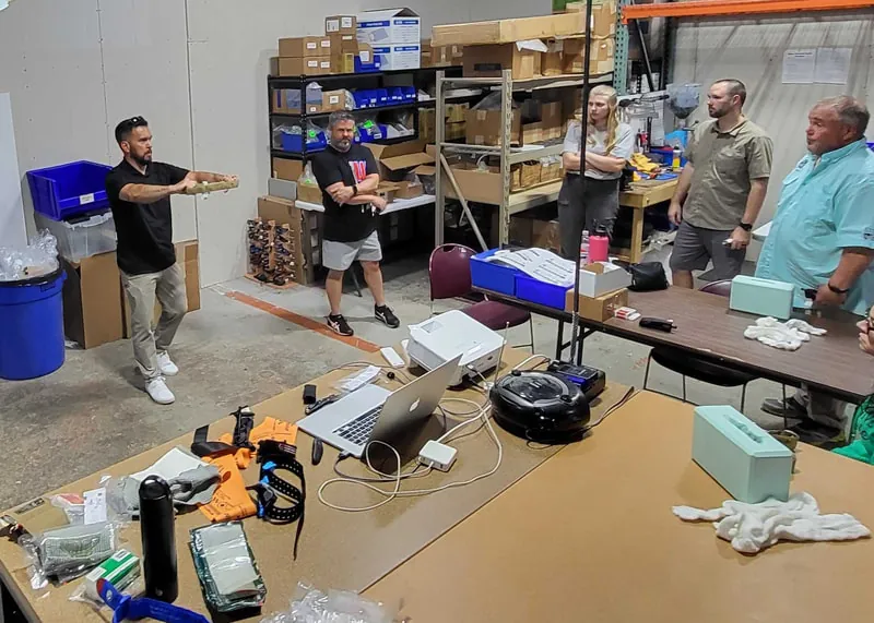 Craig Burris teaching a firearms training class