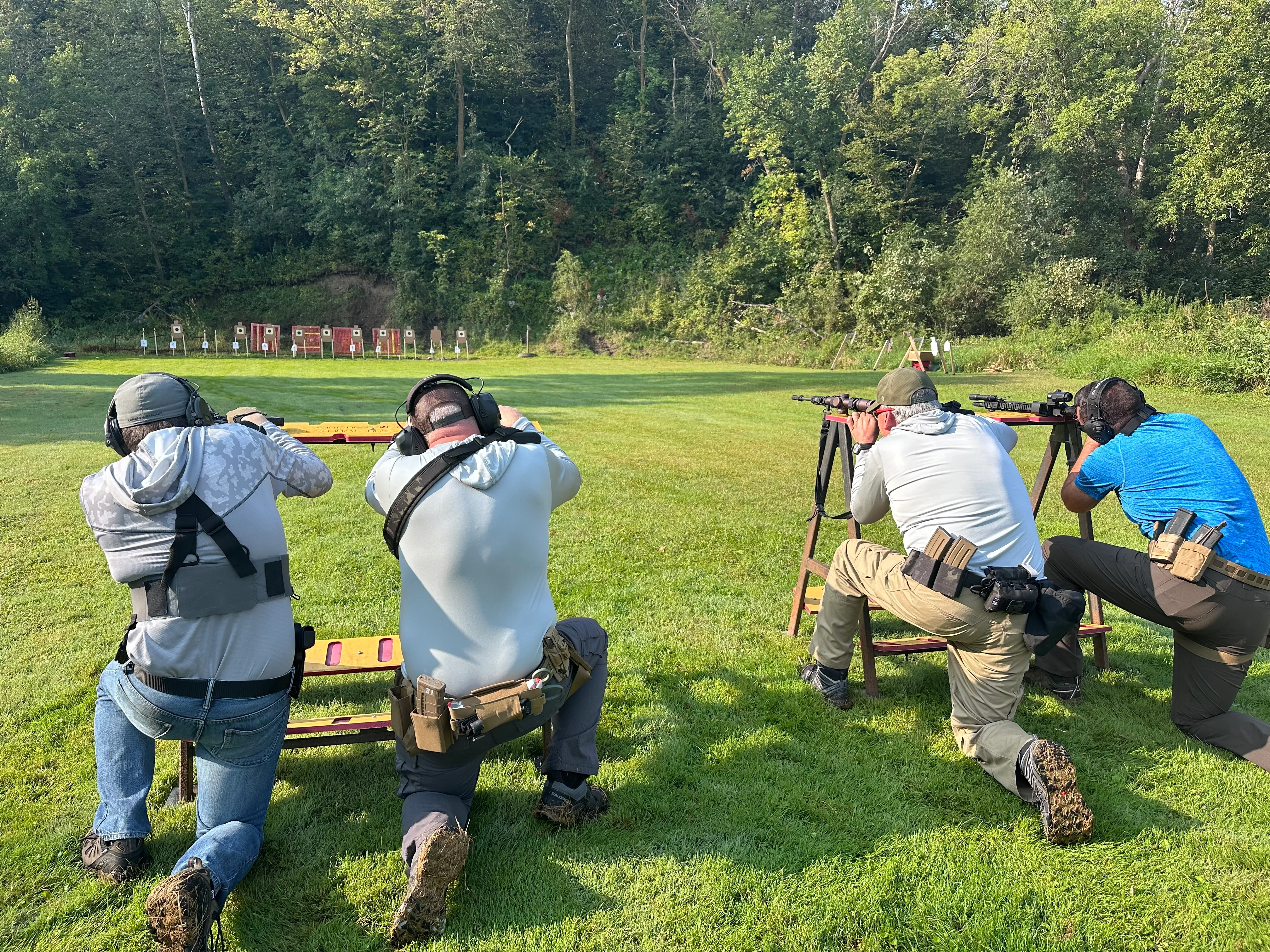 Defensive Carbine 3 students firing rifles from supported positions