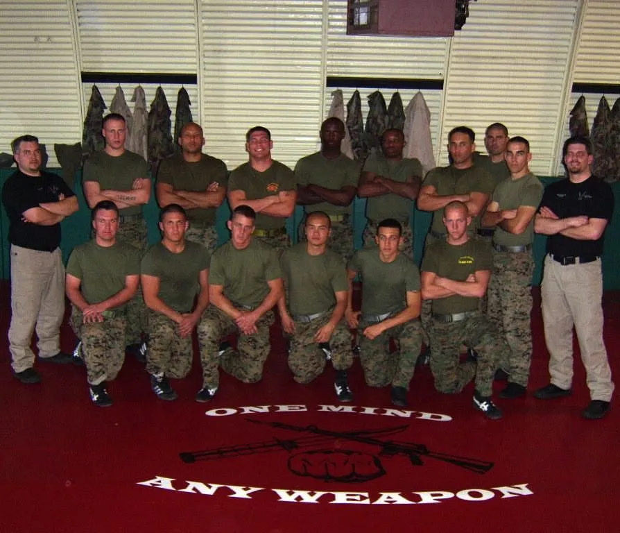 Craig Burris with Marines during instructor training