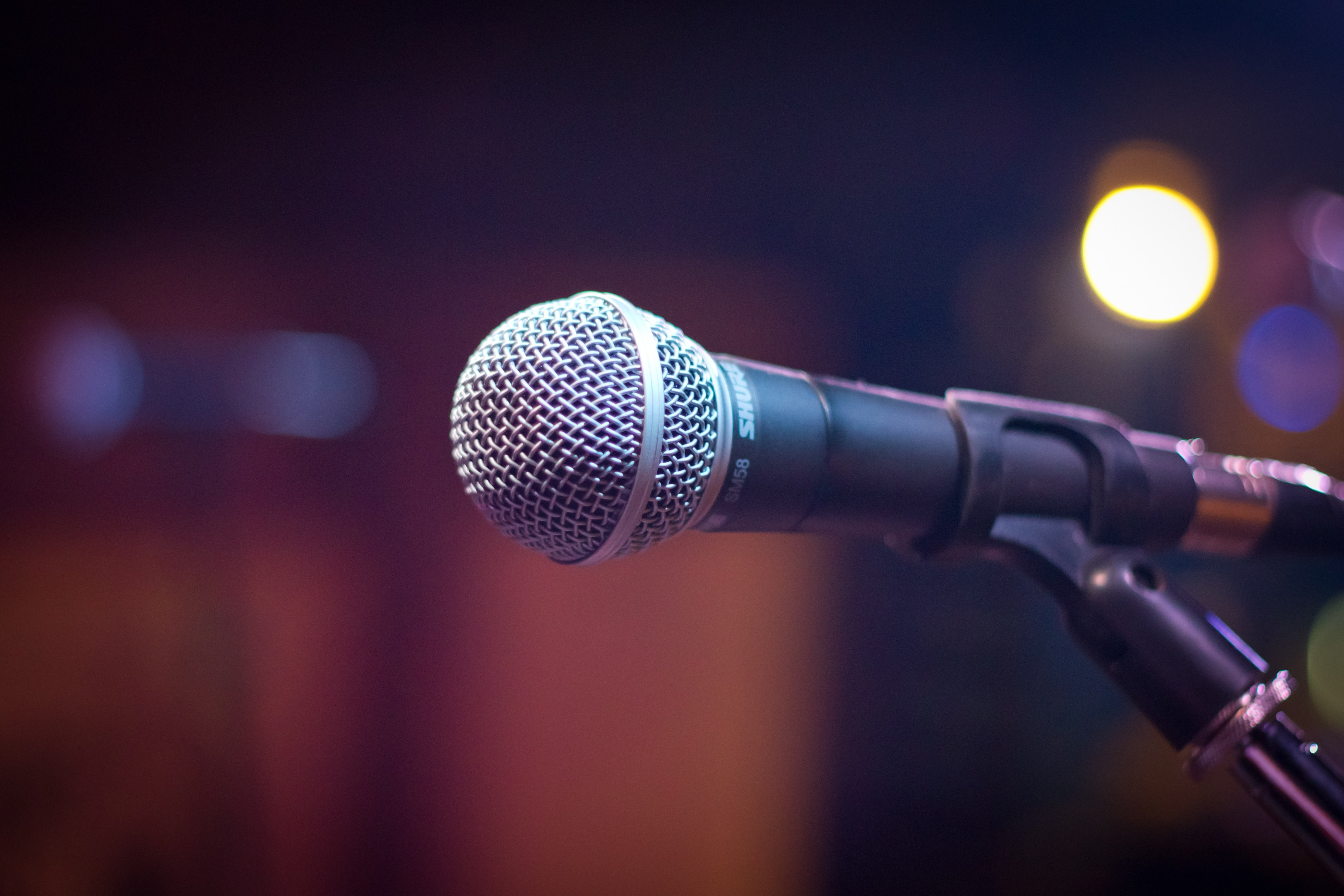 Microphone ready for a public speaking event