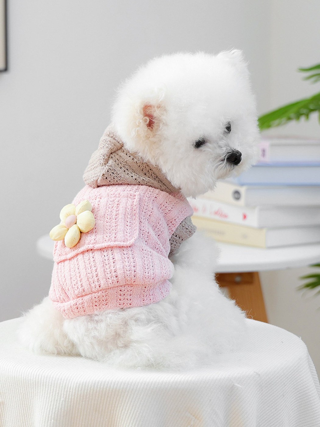 Flower Knitted Pet Hoodie