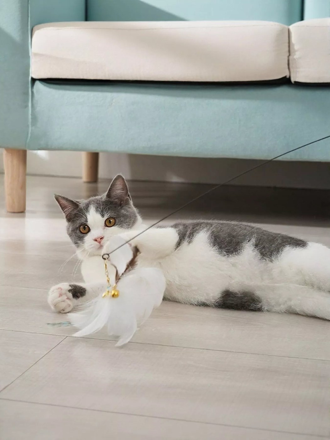 Interactive Feather Teaser Cat Wand Toy