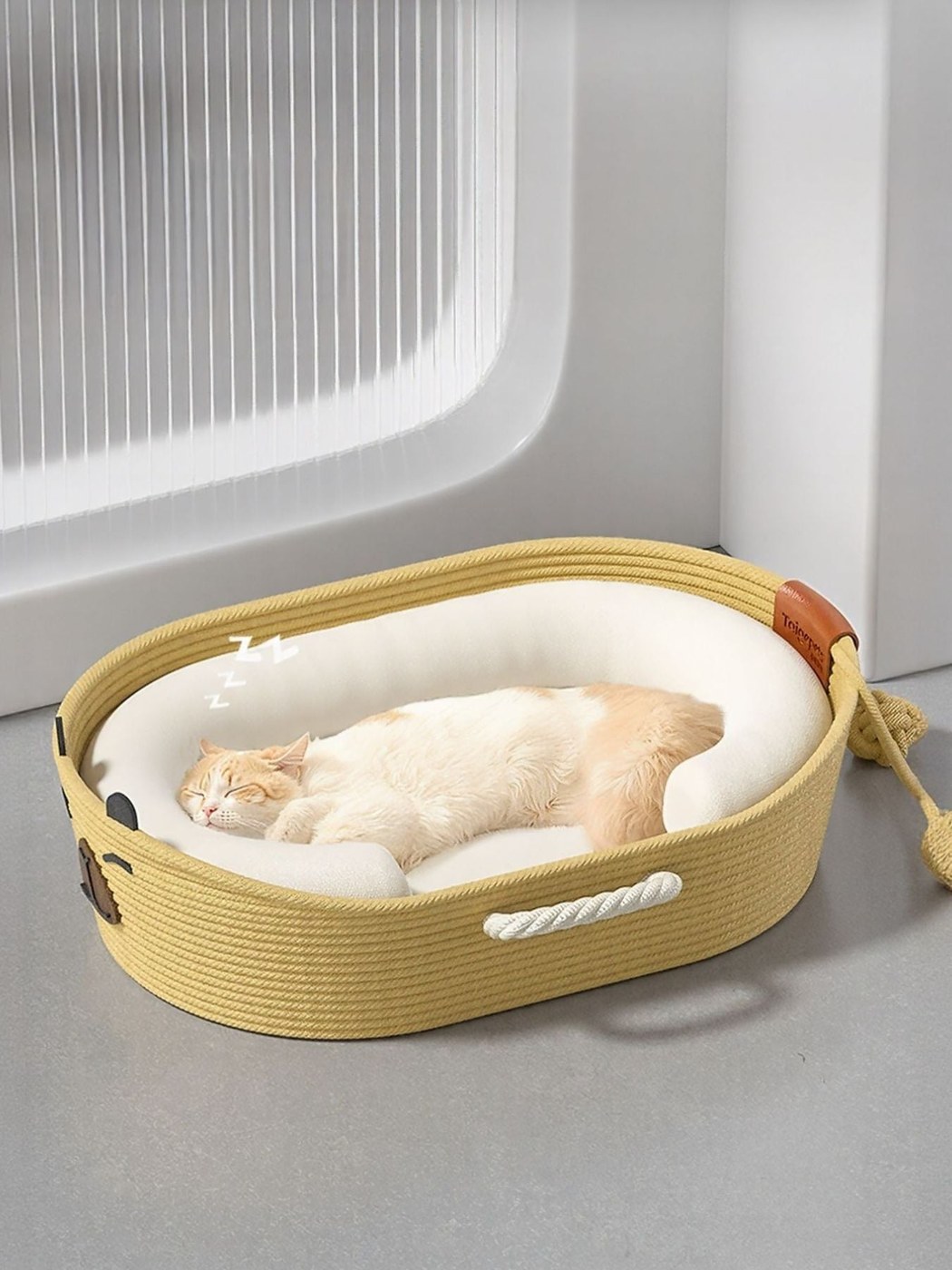Woven Rope Oval Pet Bed