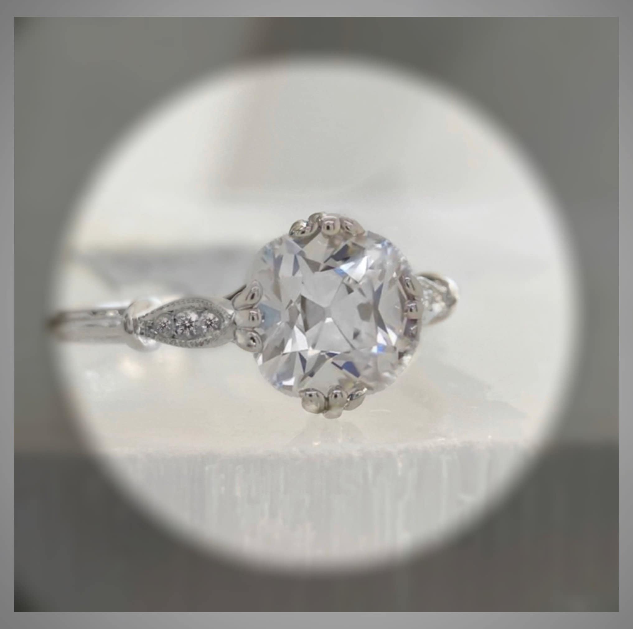Old mine style diamond engagement ring