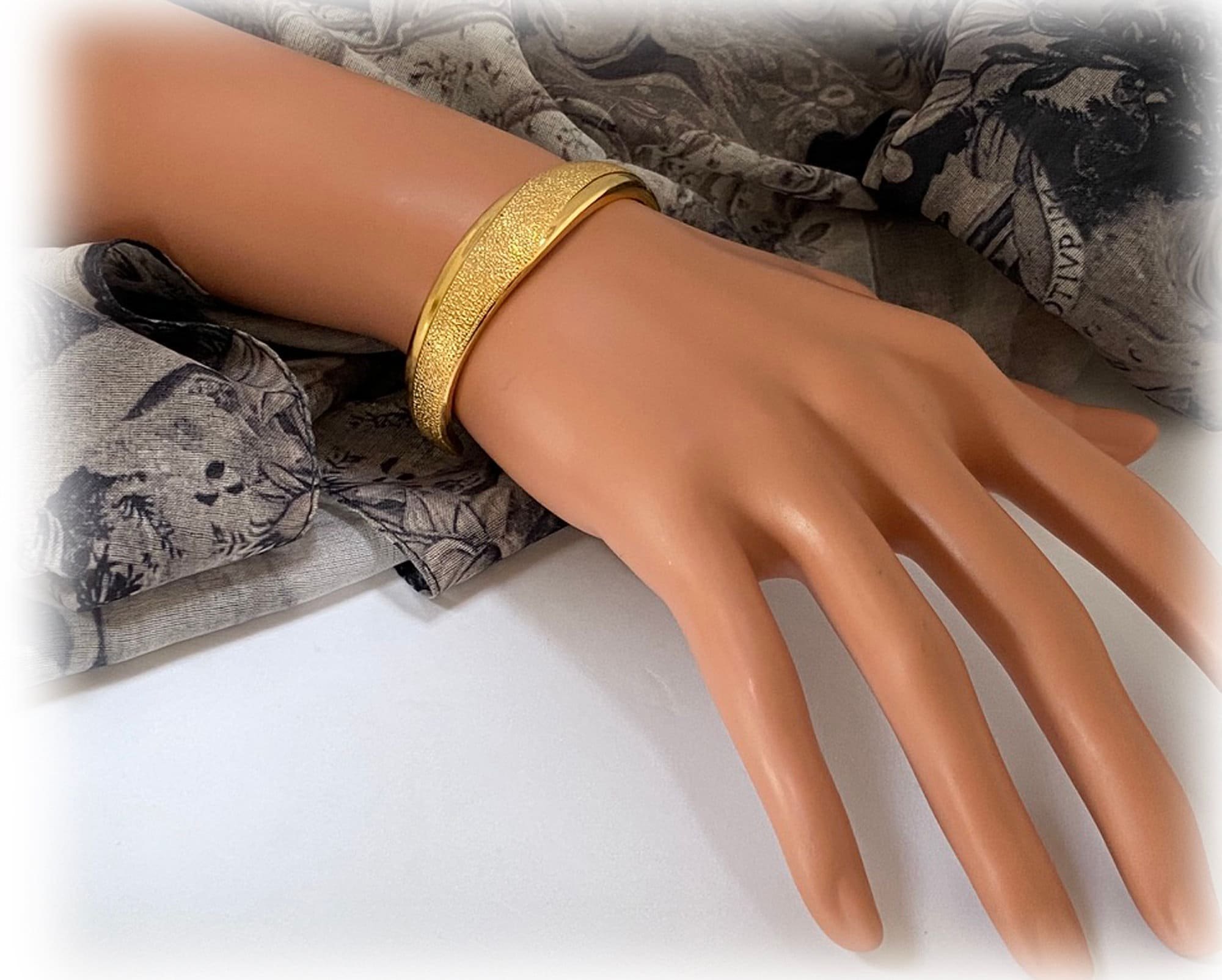 Gold Electroplated Spoon Bracelet: Florentine Vintage Flatware Cuff