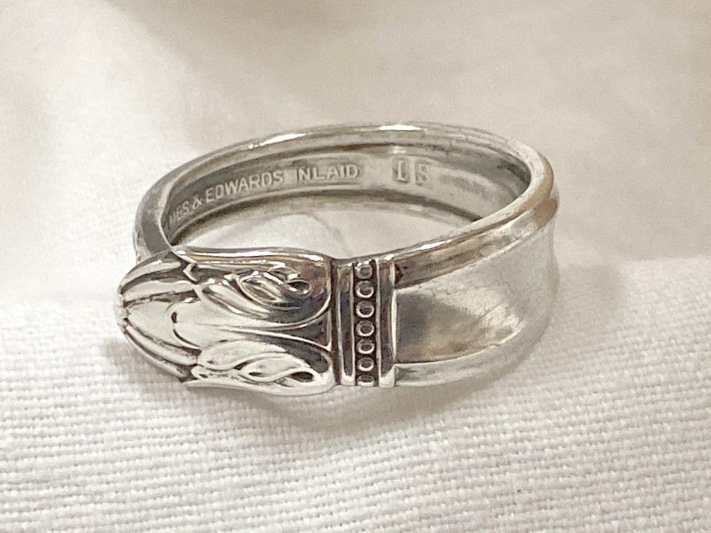 Silverplate Scarf Ring: Upcycled Danish Princess Art Deco Spoon Ring