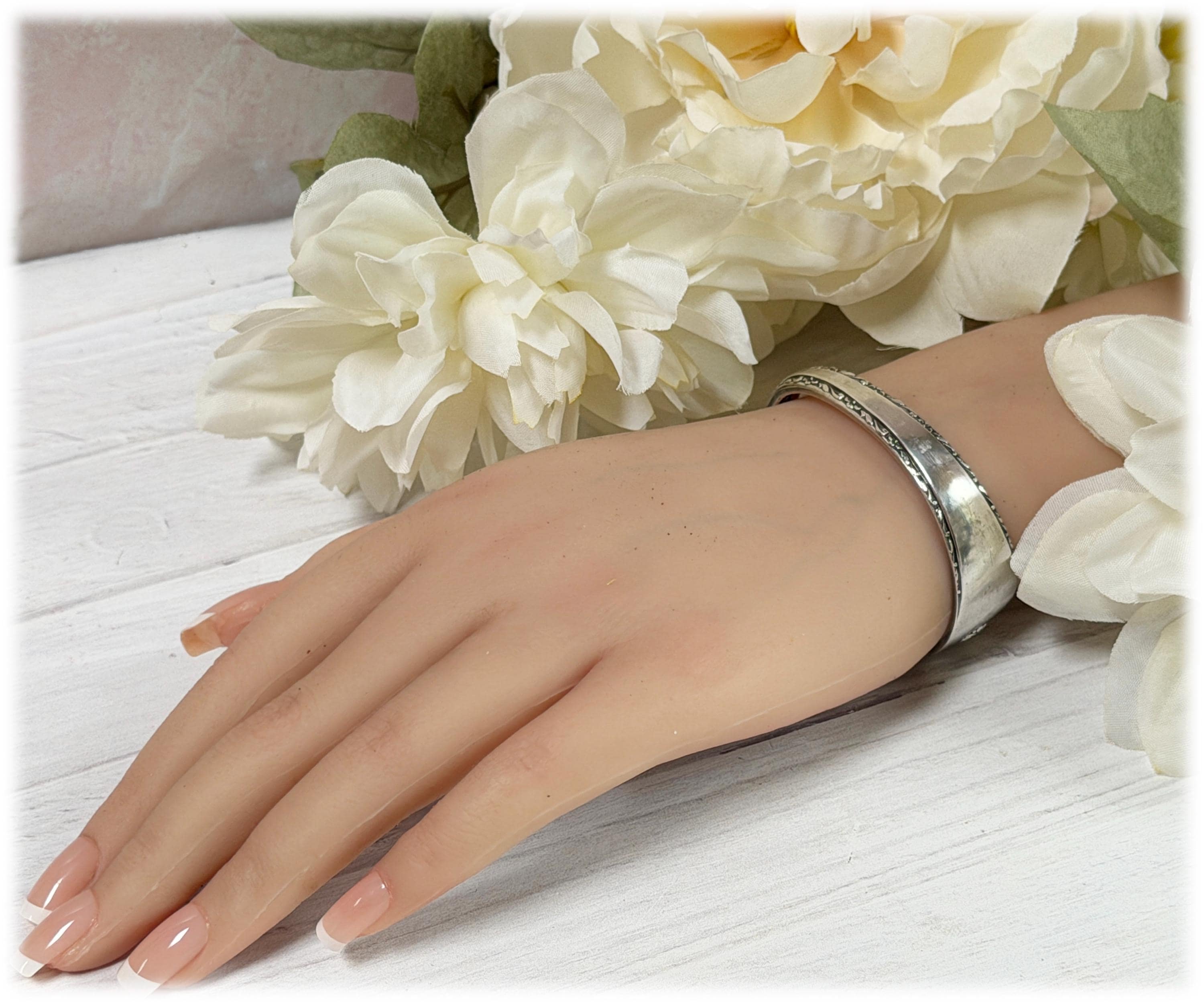 1940 Exquisite Spoon Cuff Bracelet, Silverplate Flatware Jewelry, Understated Design