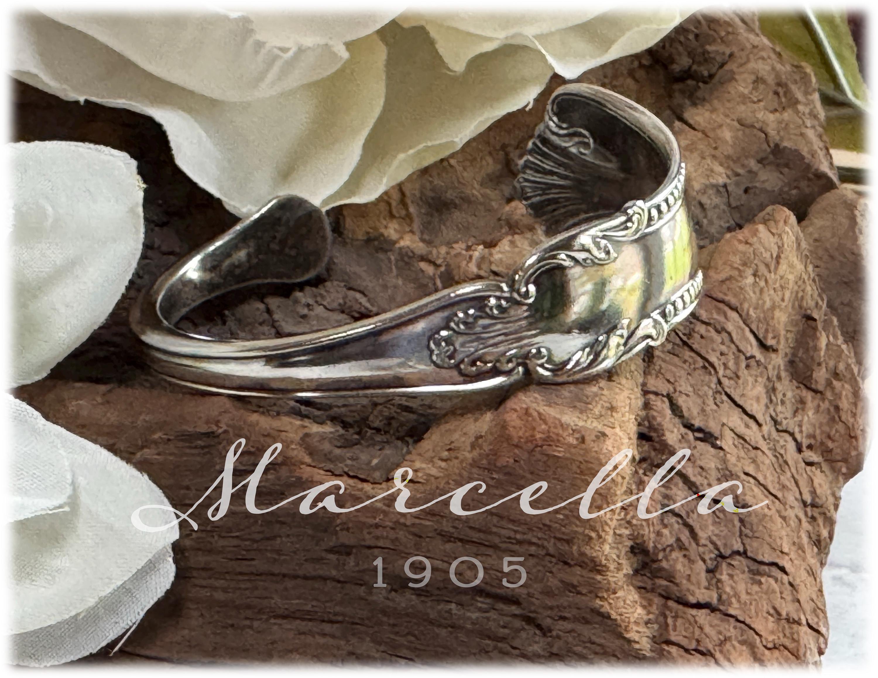 Vintage Knife Handle Cuff Bracelet: 1905 Marcella Clifton Silverplate, Pairpoint Spoon Jewelry