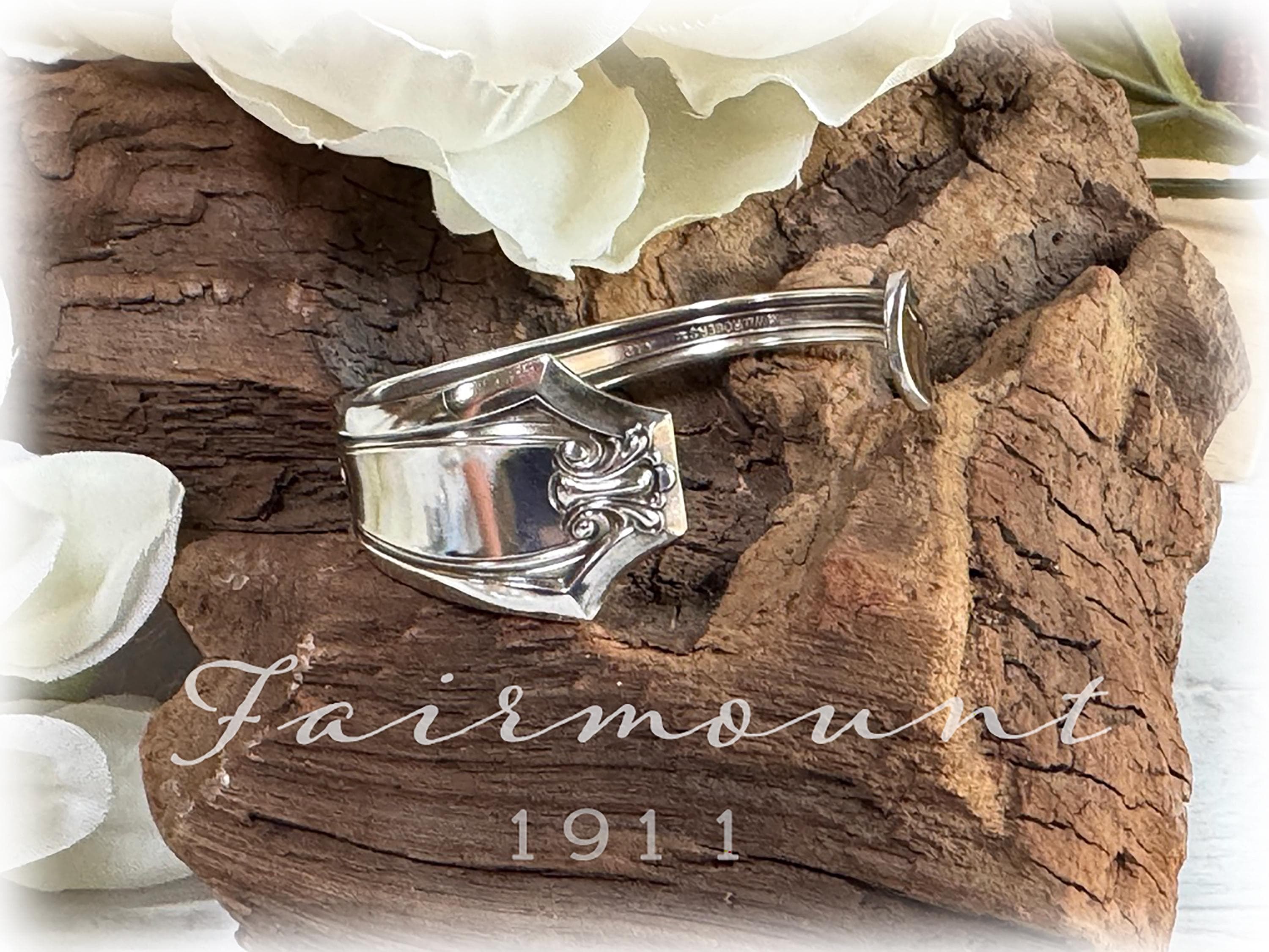 Vintage Spoon Handle Cuff Bracelet: 1911 Fairmount Silverplate, Classical Design, Spoon Jewelry