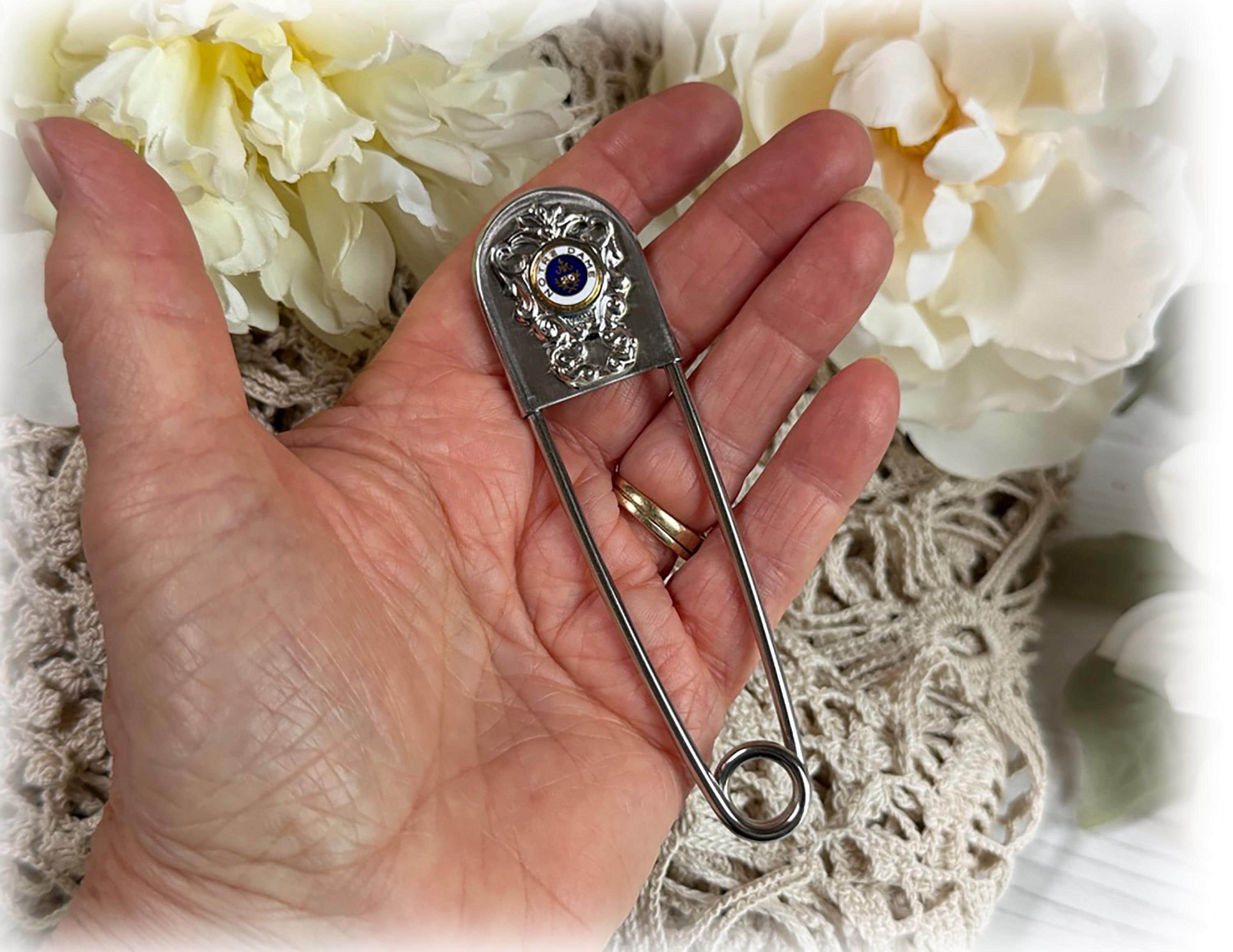 Giant Safety Pin Laundry Pin Brooch Notre Dame Fashion Accessory or Key Ring