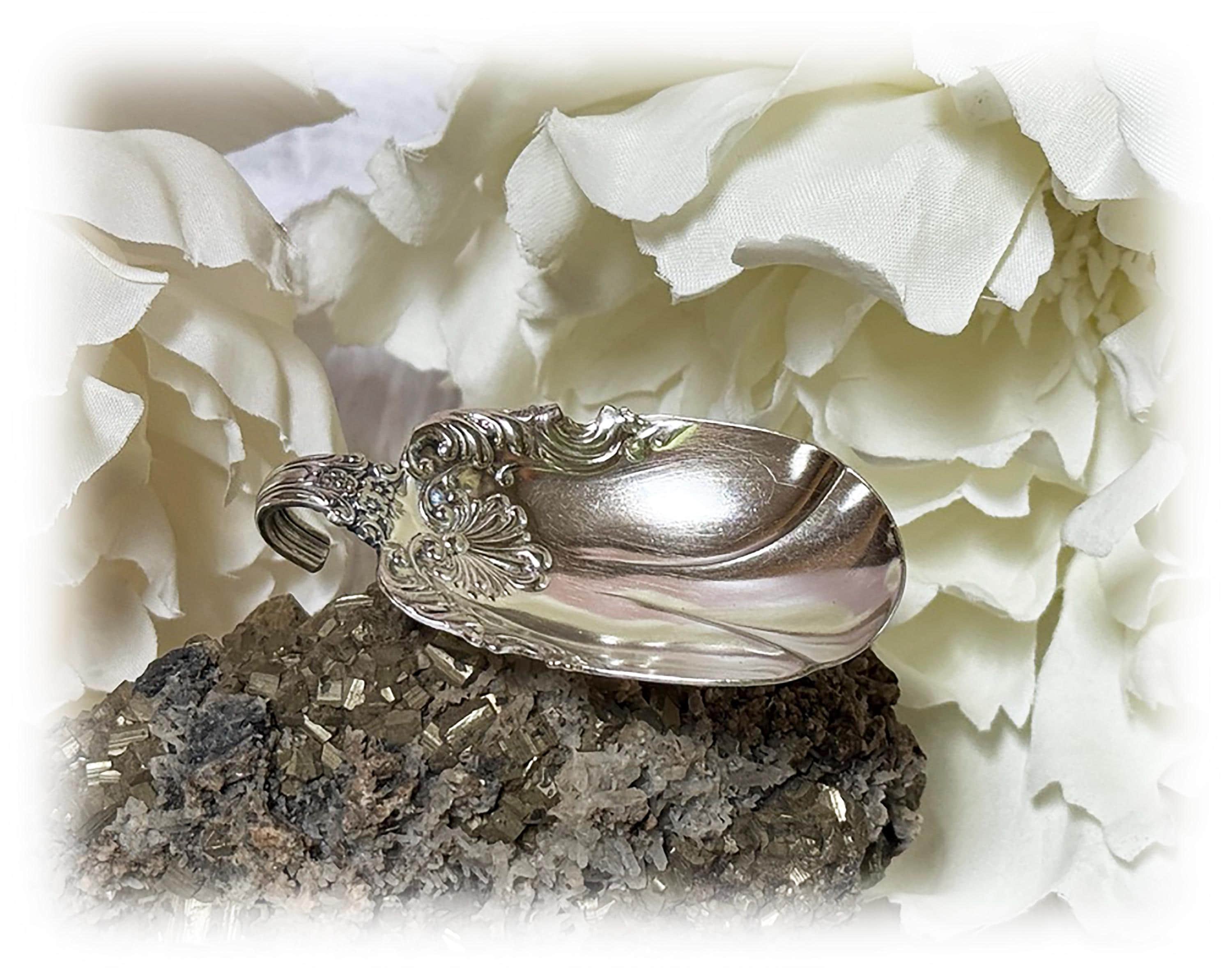 Antique Art Nouveau Spoon Ring Holder: 1895 Benedict Scrollwork Ring Catcher