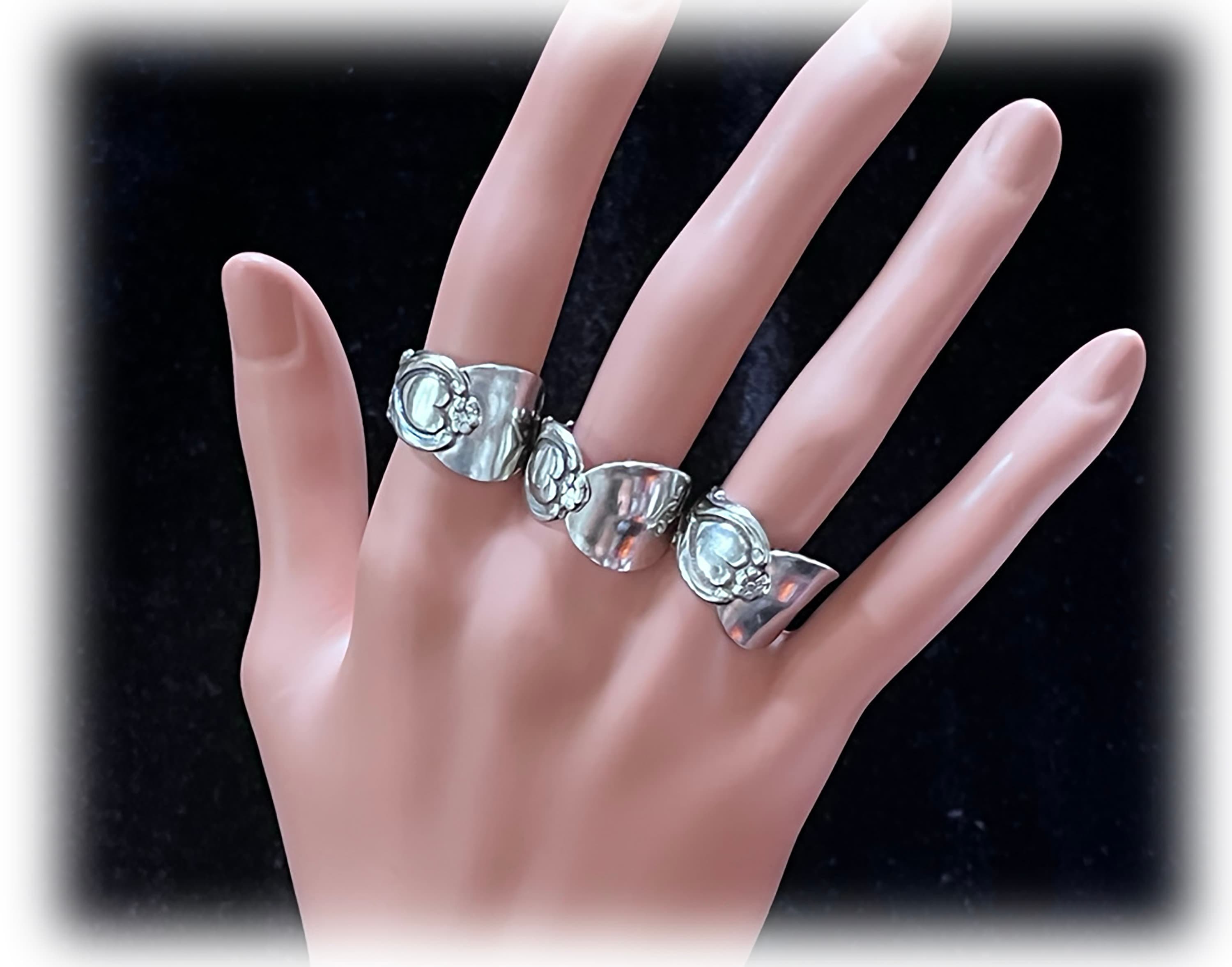 Sterling Silver Heart Spoon Ring, Upcycled Silverware Jewelry
