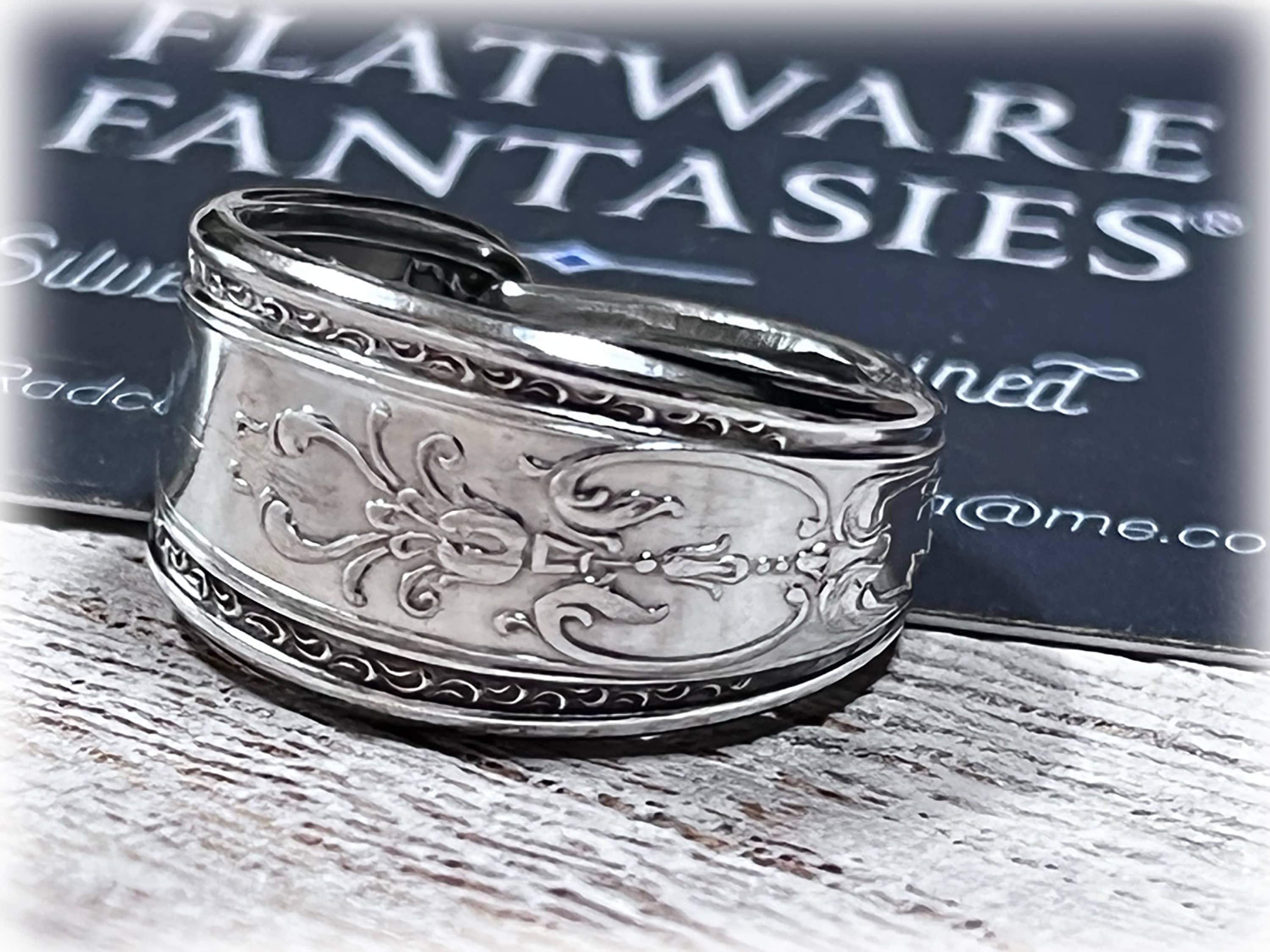 TWENTY Spoon Wrap Ring, National Silver, 20th Birthday Gift, 1920s, Classical Design