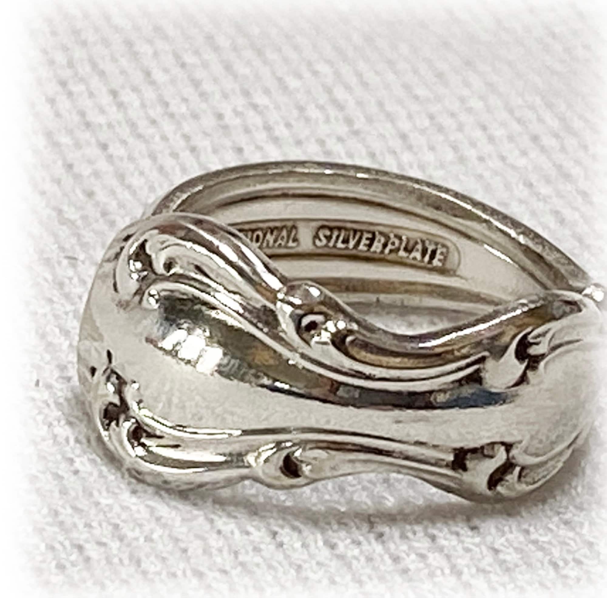 1970s Silverplate Spoon Ring: Upcycled Scrollwork Band