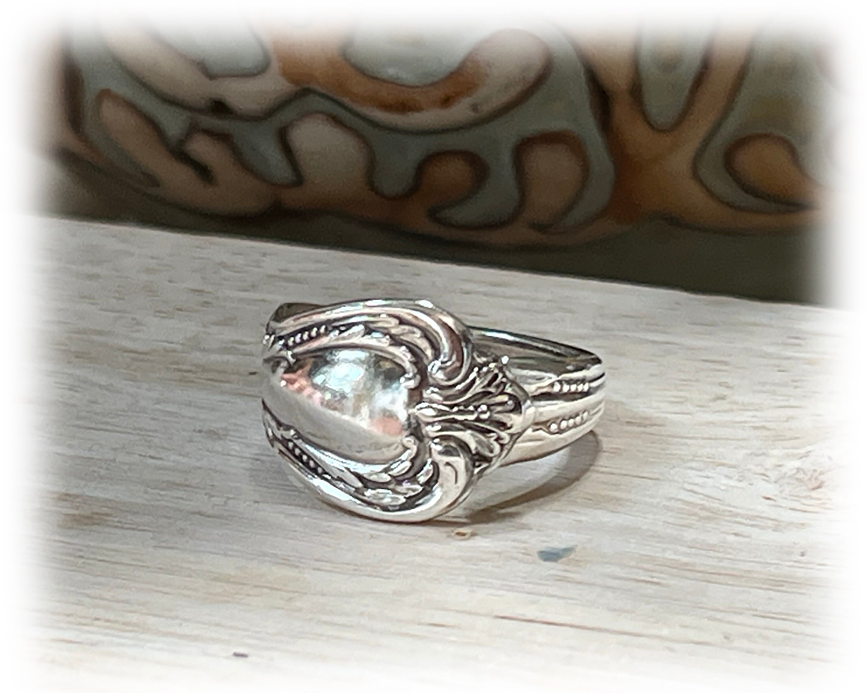 Vintage Silverplate Spoon Ring, Chalice Harmony, Size 7