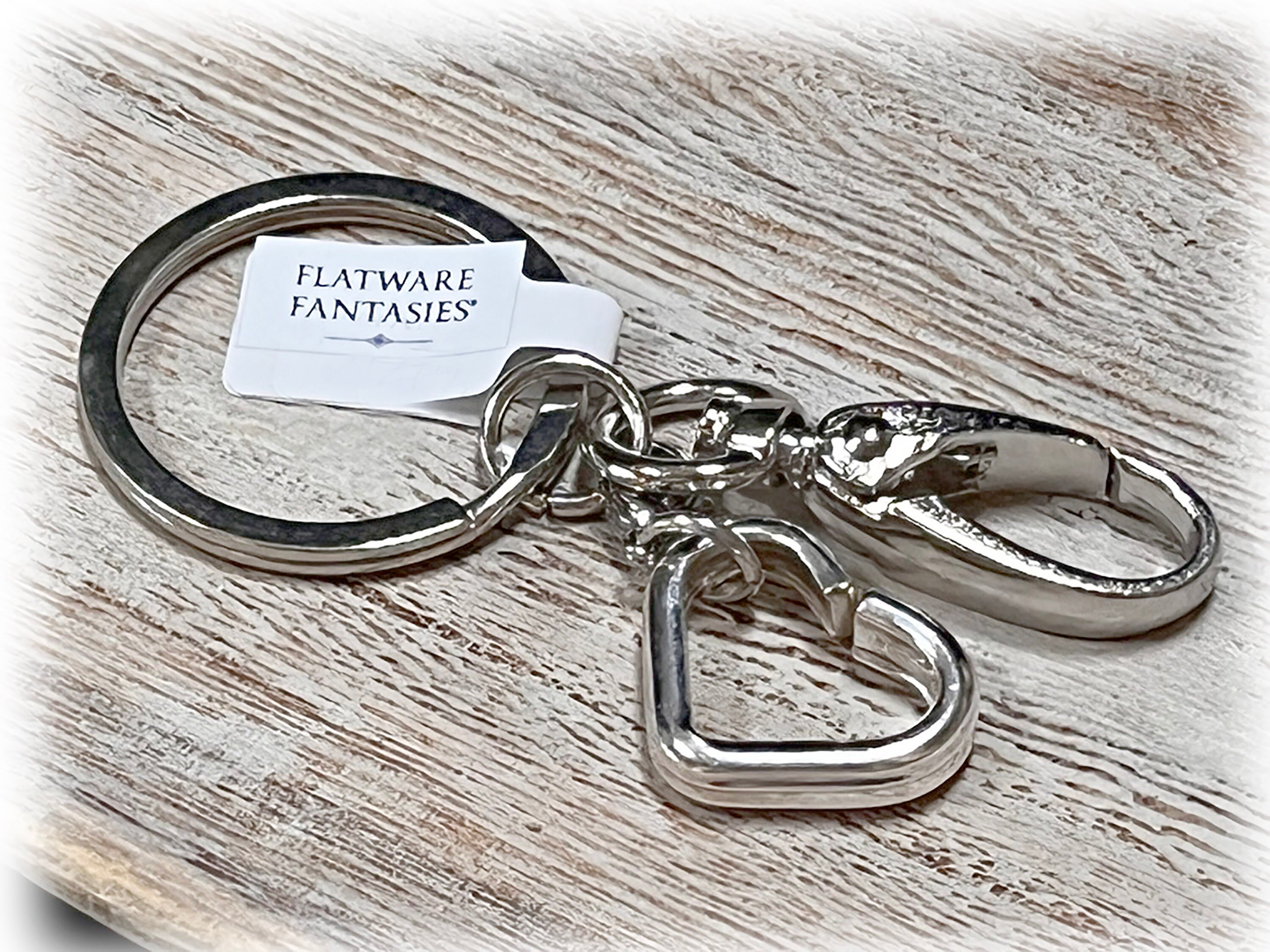 Silverplate Heart Keychain: Upcycled 1941 Eternally Yours Flatware