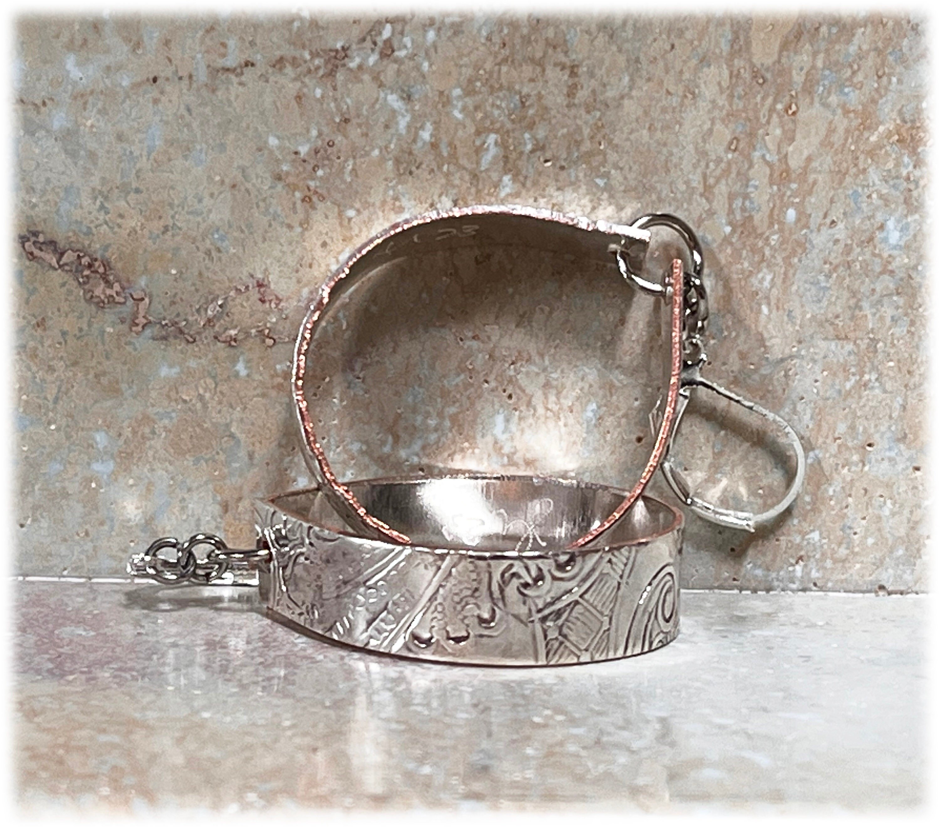 Baroque Teardrop Hoop Earrings: Vintage Silverplate & Copper