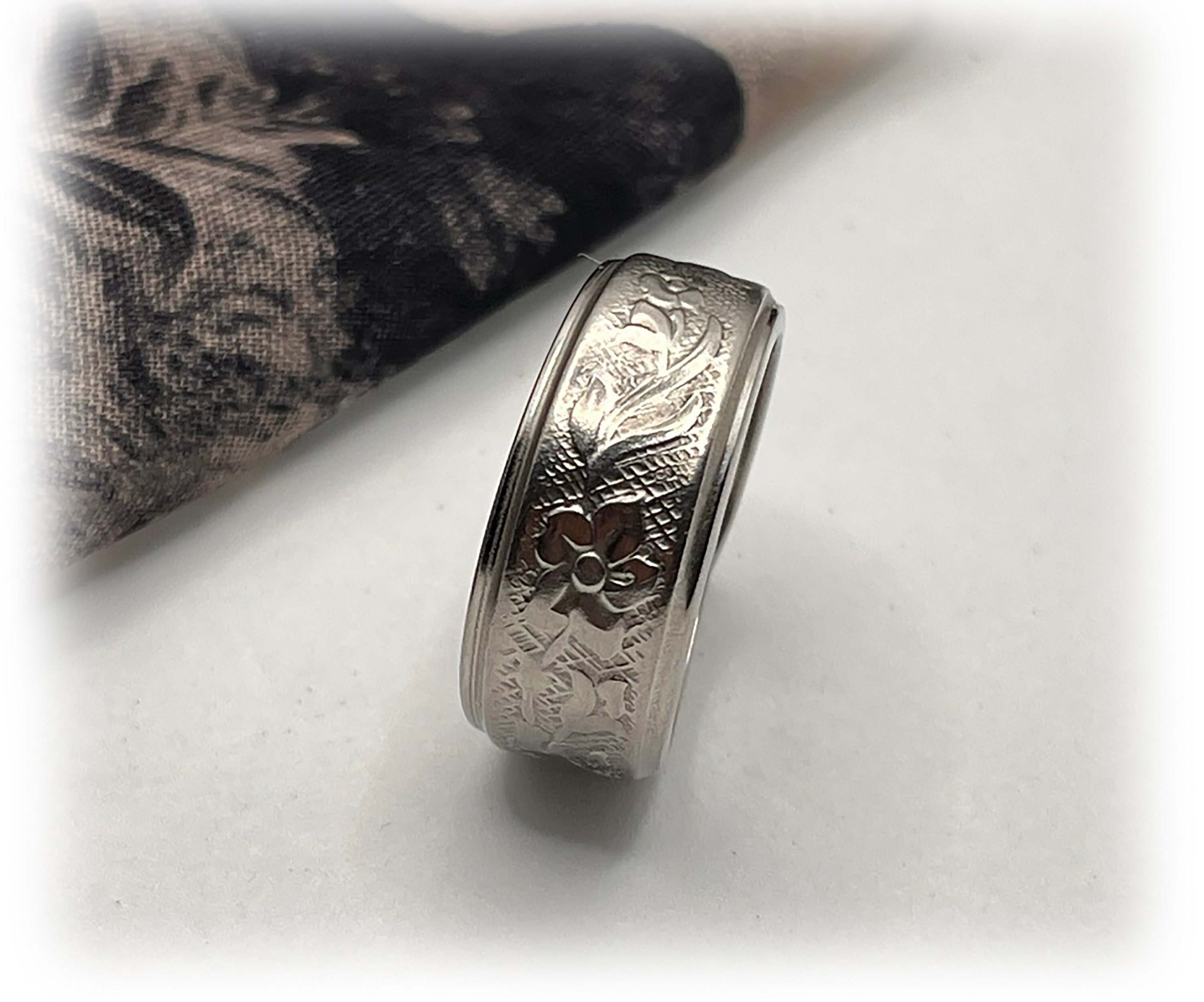 Mid Century Rose Spoon Ring: Gorham Flower Song, Size 9