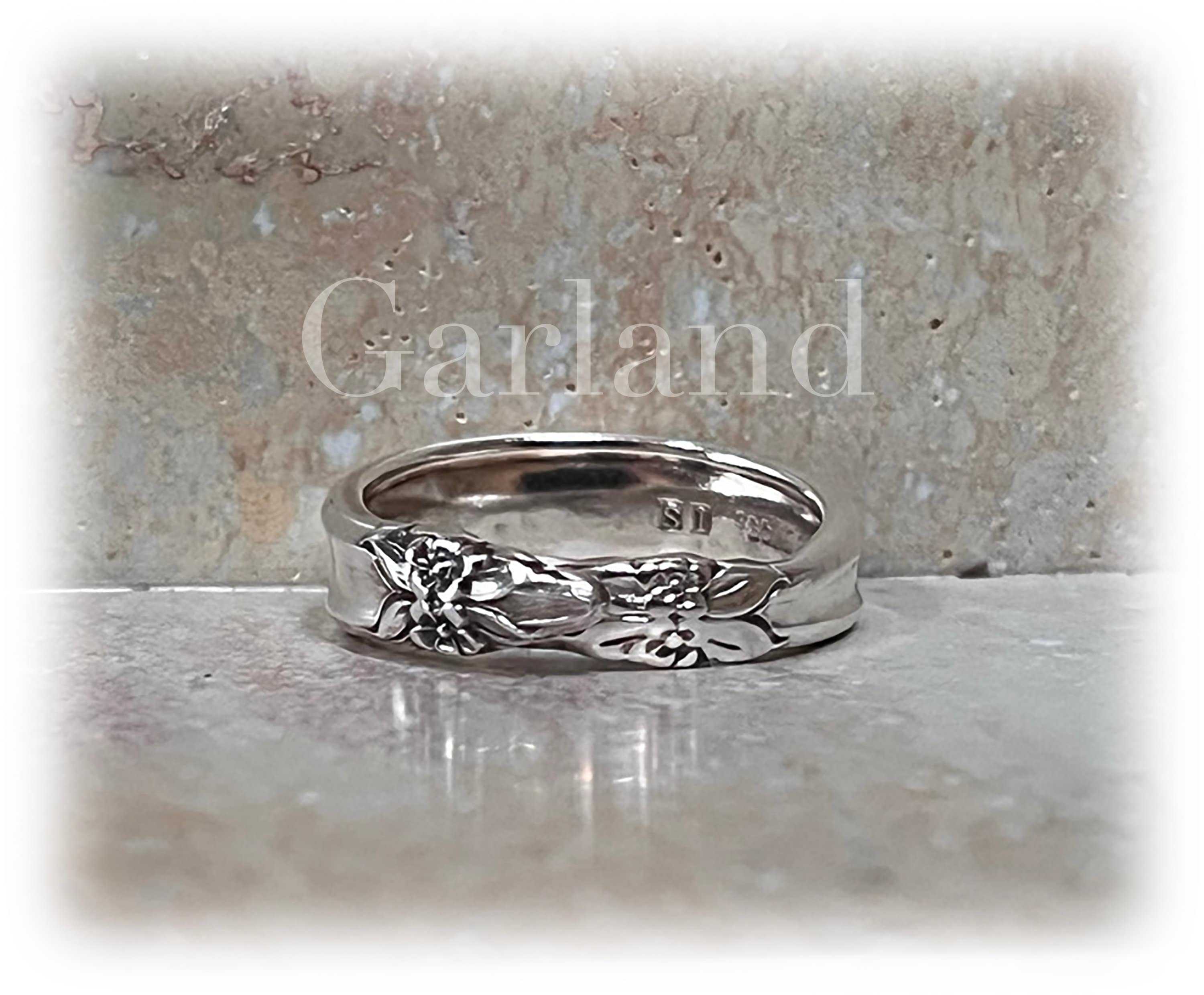Floral Spoon Ring: Upcycled Silverplate Jewelry, Size 8.5