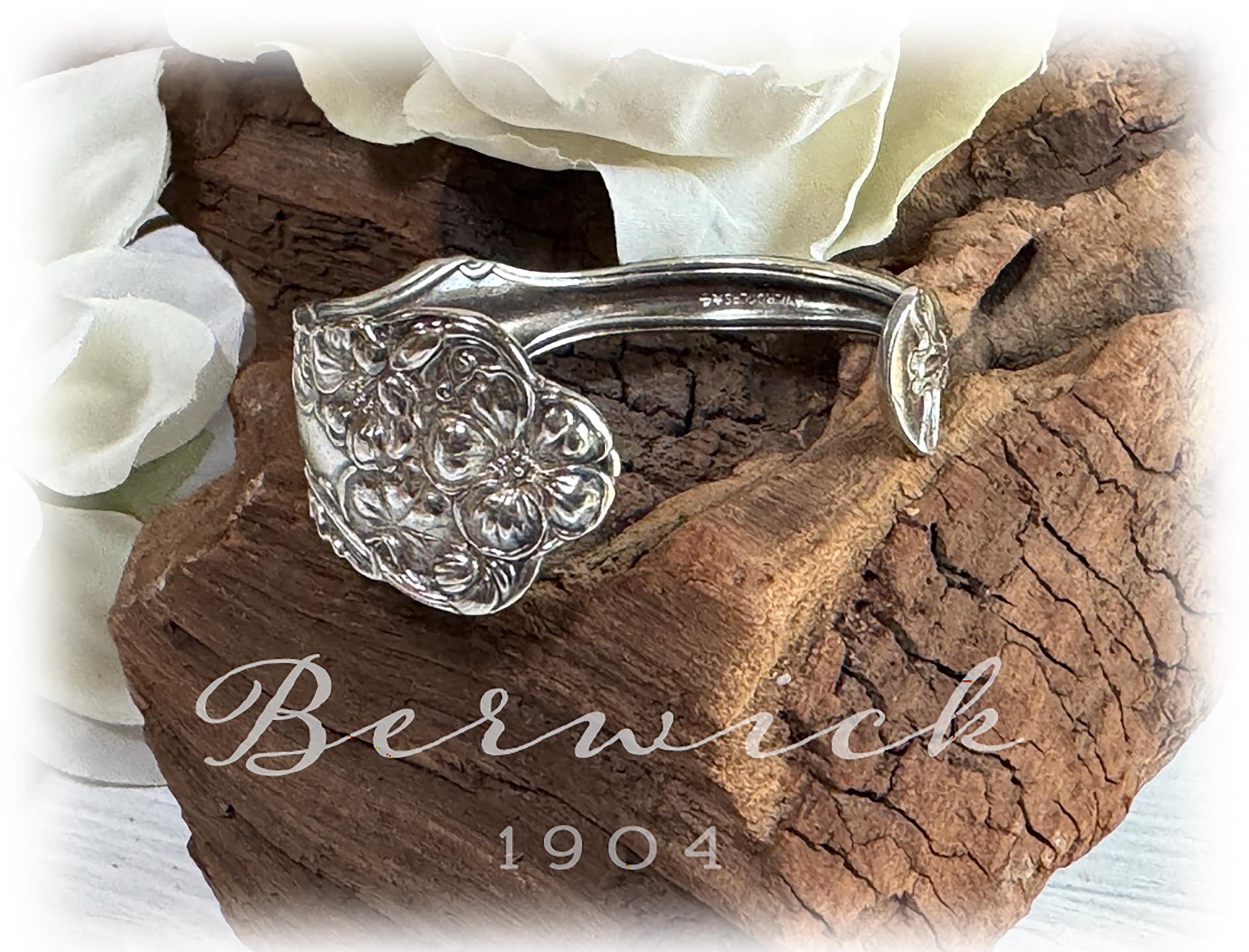 Berwick Antique Art Nouveau Cuff Bracelet, Silverplate Jewelry, Upcycled Flatware, 1904
