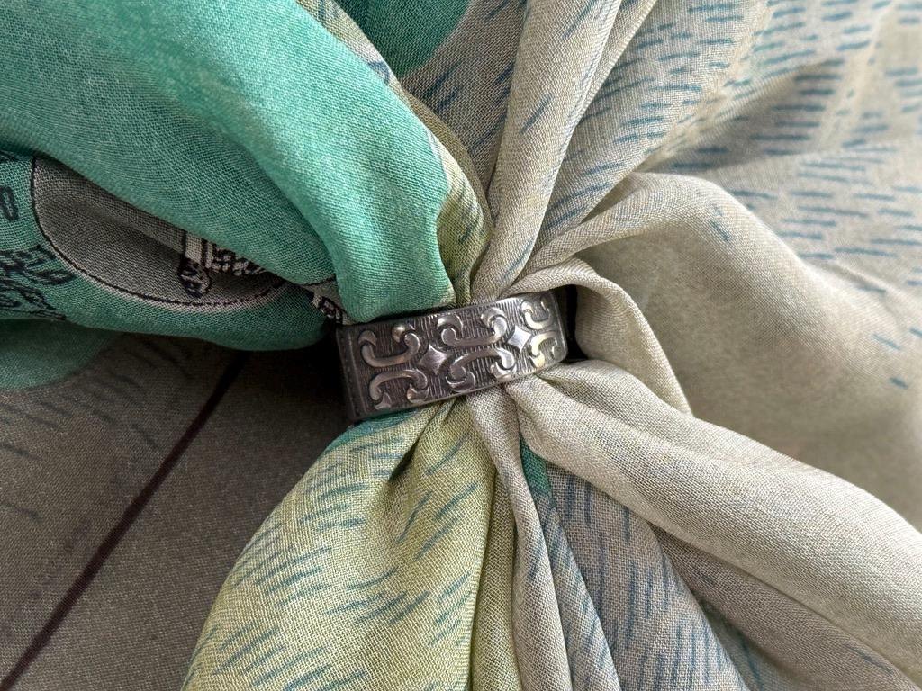 Stainless MCM Scarf Slide Bandana Ring: Upcycled Stainless Steel Stanley Roberts Rogers